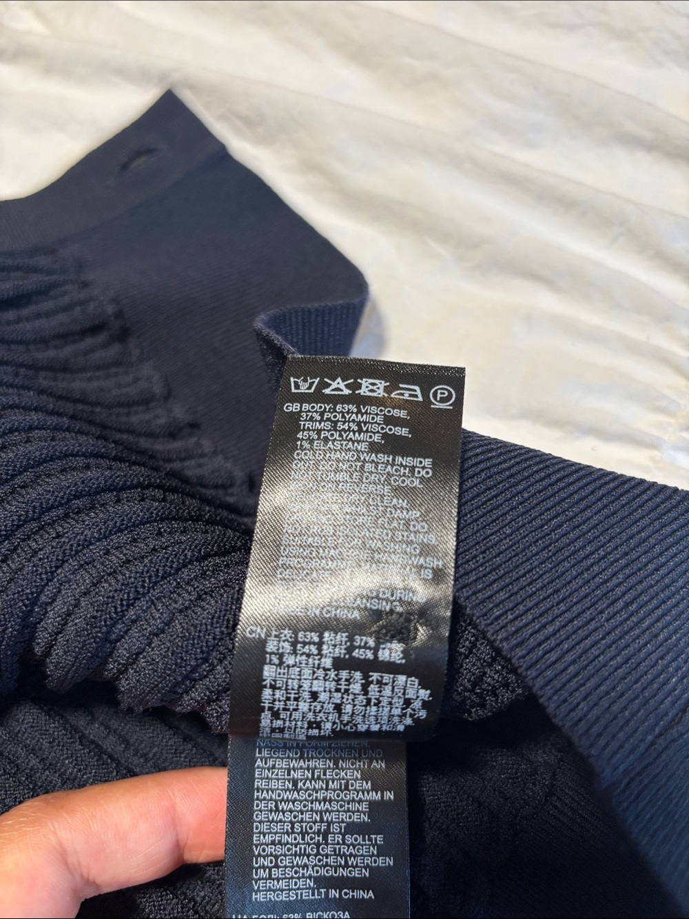 Reiss Men's Ribbed Button-Up - Slate Blue - Picture 7 of 8